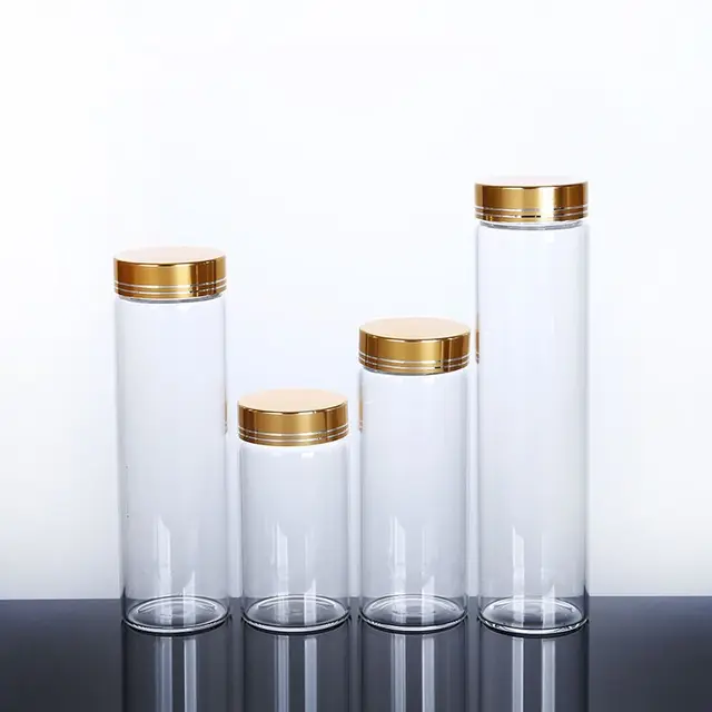 1pcs 50-240ml Big Glass Jars Container Decor Alumina Cap Ornaments Mason  Jar Message Vials High Quality Bottle Storage Bottle