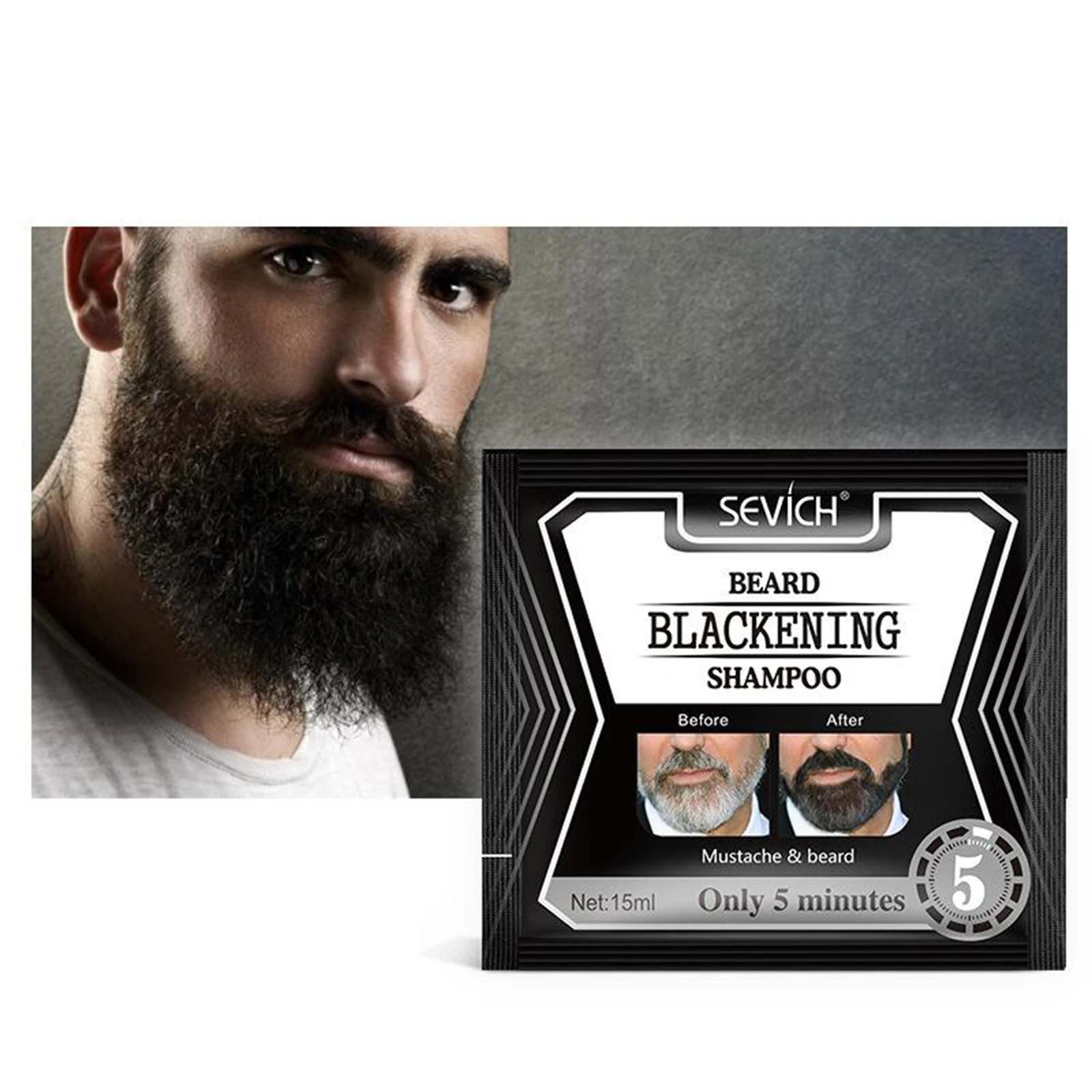 1 pc Beard Coloring Darkening Dye Shampoo Gradually Colors Mustache(15ml) 1 pc Beard Coloring Darkening Dye Shampoo Gradually Colors Mustache(15ml)