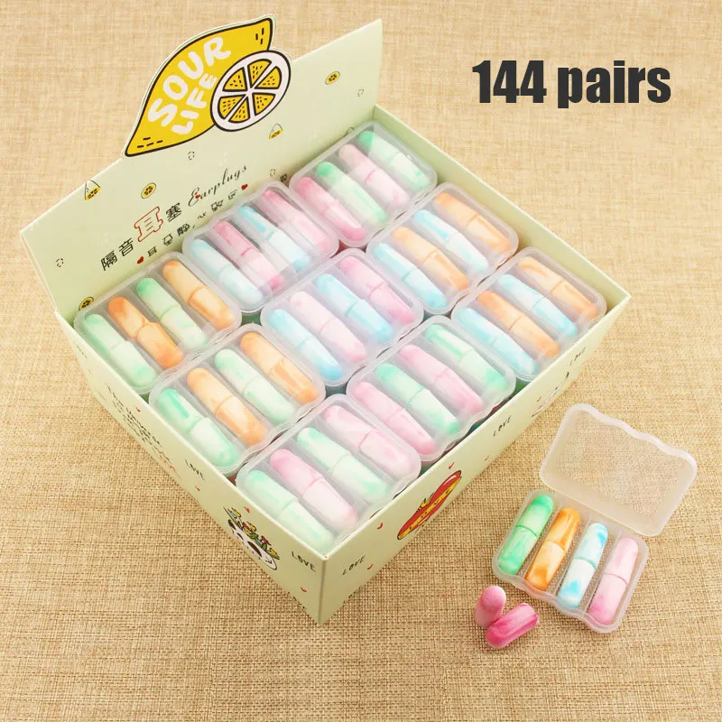

144 pairs/carton sponge earplugs Box-packed comfort earplugs Noise Proof Earplug Sleeping Studing use Soft Ear Plugs