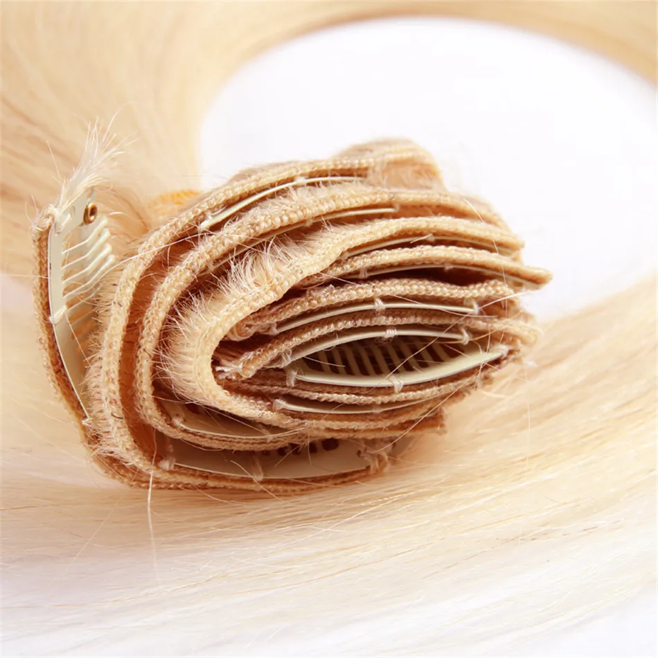 BUGUQI Hair Clip In Human Hair Extensions Peruvian #22 Remy 16- 26 Inch 100g Machine Made Clip Human Hair Extensions