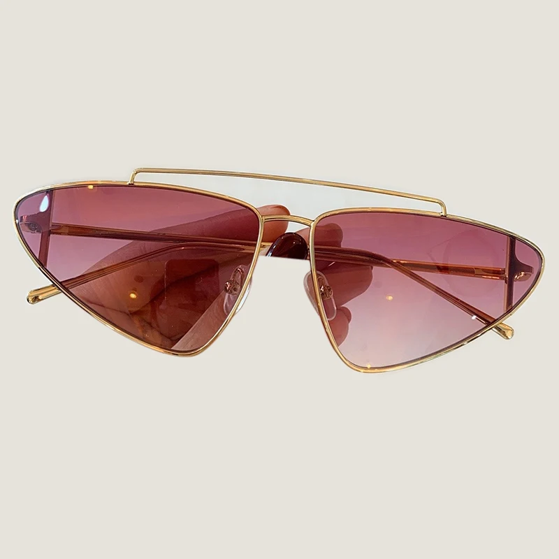 Unique Fashion Cat Eye Eyewear Luxury Metallic Full Frame Women's Sunglasses With Original Box UV400 Protection