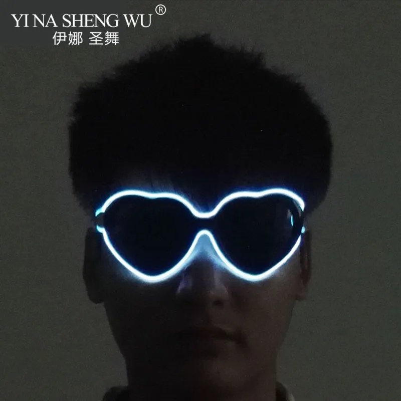 

LED Fashion Glasses Luminous Glasses Flash Light Up Led Heart-Shaped Glasses Neon Glow For Party Club Birthday Halloween Props