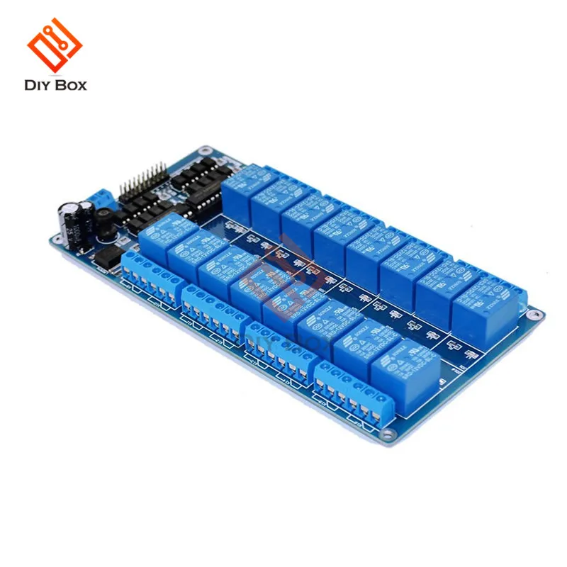 

DC 12V 16 Channel Relay Shield Module with Optocoupler LM2576 Microcontrollers Interface Power Relay For Arduino Smart Home