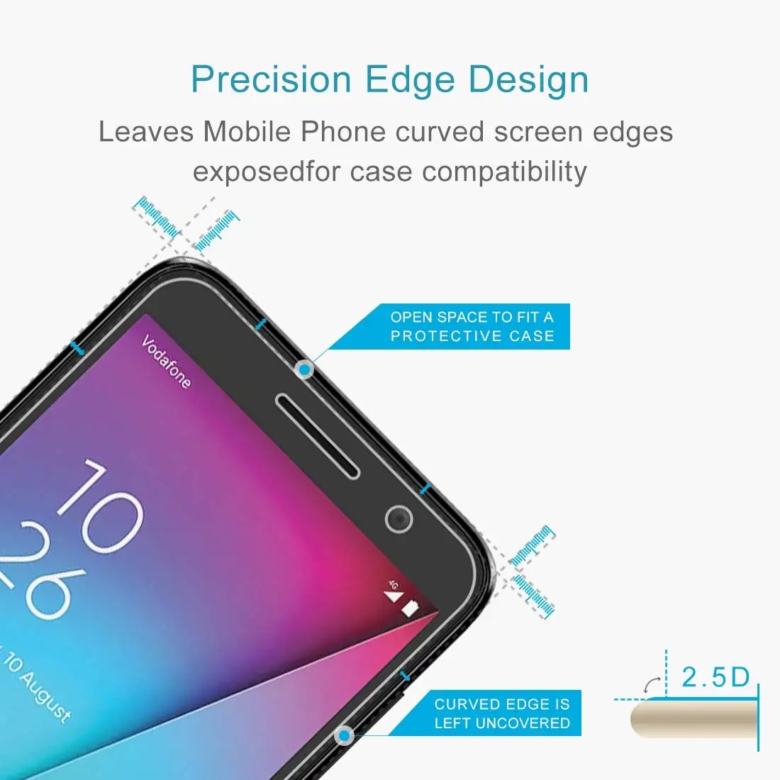 Закаленное стекло 2.5D 9H для Vodafone Smart E9 защита экрана высокой четкости от царапин