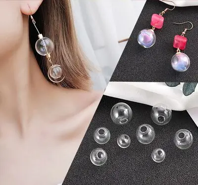 14mm Empty Glass wishing beads globe bubble mix cap set DIY Glass vial pendant necklace jewelry glass bottle dome cover charms 5