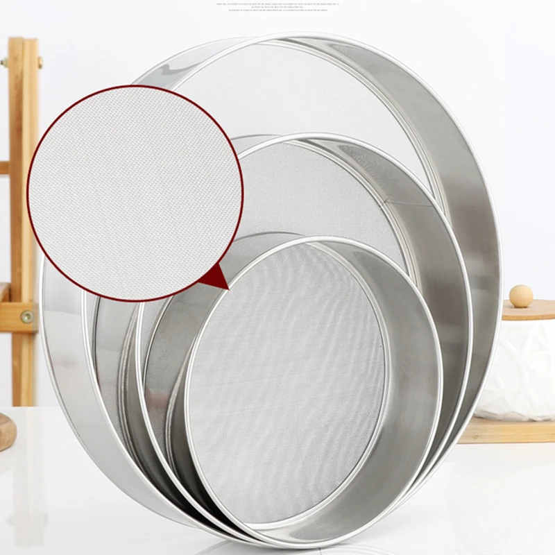 Description Picture 6 of item15cm-30cm Stainless Steel Flour Sieve Hand-Screened Strainer Round Tea Sugar Fine Mesh Sifter Baking Pastry Kitchen Food Tools