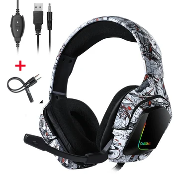 

K20 Gaming Headphones Surround sound Deep bass Stereo Casque Earphones with Mic RGB Headset For Gamer XBox One PS4 PC Laptop
