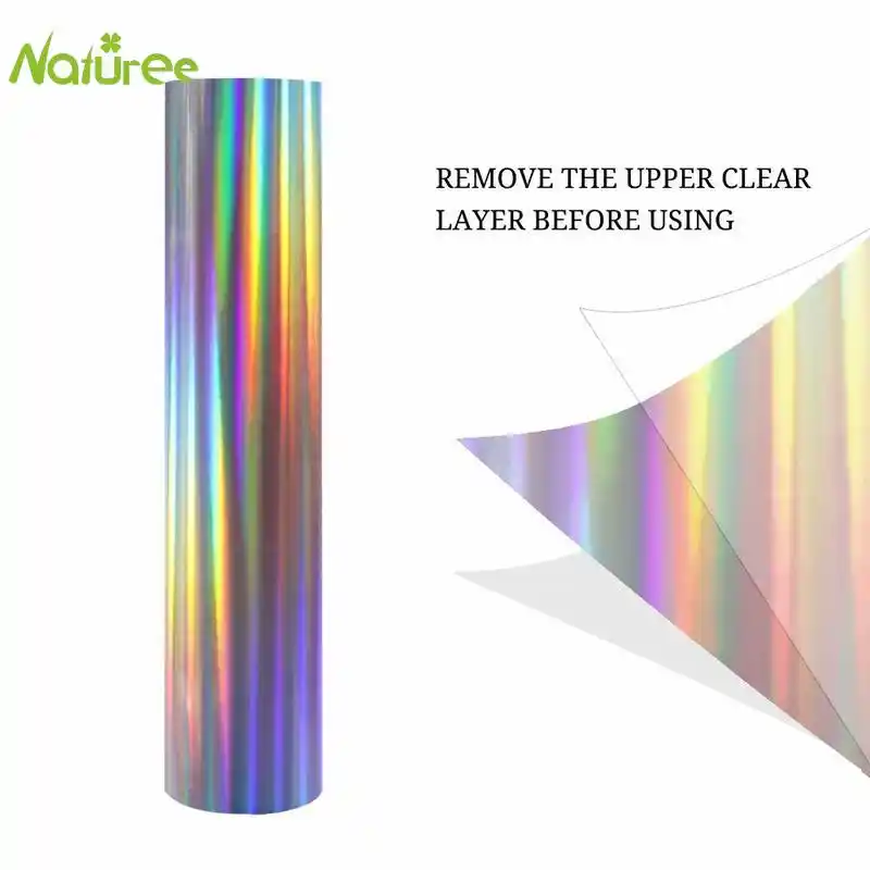 25cm 1m Laser Holographic Heat Transfer Vinyl Htv Rainbow Color