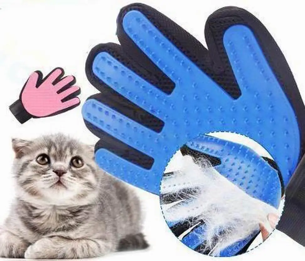 Pet Glove Anti-bite Cat Grooming Gloves dog Bath Clean Massage Hair Remover Brush Cat Hair Deshedding Comb right or left hand Pet Grooming Gloves Cat Grooming Brush Pet Hair Remover Gloves