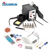 8586 2в1 Optiona паяльная станция с двойным цифровым дисплеем, тепловая пушка/фена/электрический утюг, паяльная станция BGA/SMD