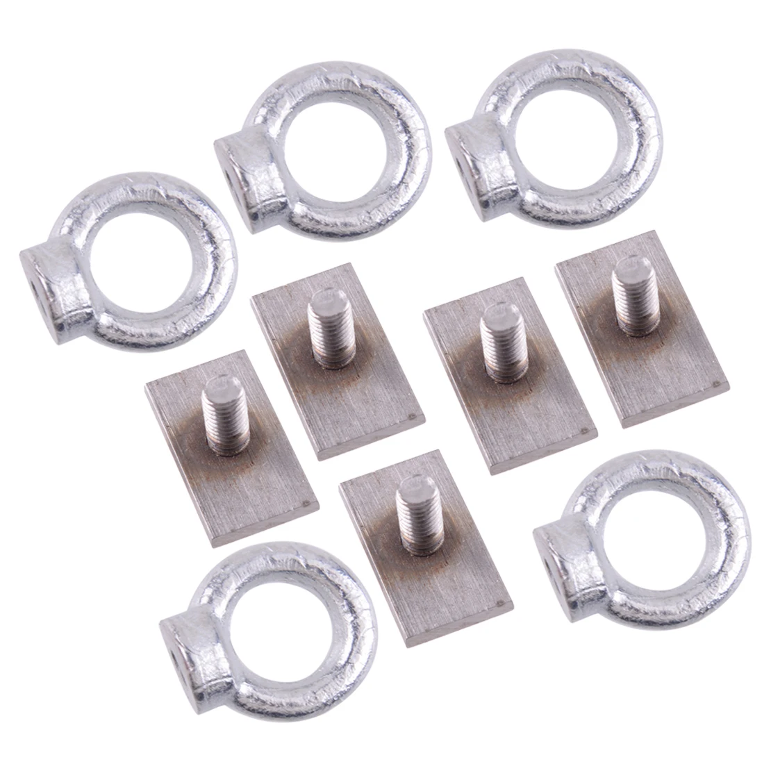 Silver 5 Set M8 T Bolt Eye Nut Tie Down Kit Adatto Per Rhino Thuli Pro Yakima Portapacchi T & C Channel Uniform Force Quick Release