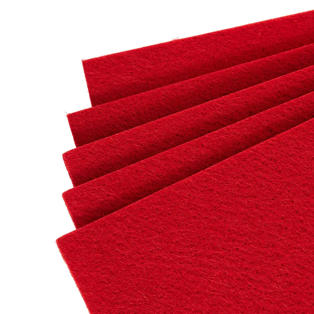 Red Non Woven Felt Fabric Sheets Fiber Thick Kids DIY Craft Assorted Fabric  Square Embroidery Scrapbooking Craft AA8507