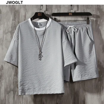 

Summer New Korean Fashion Casual Men Tracksuit Design Track Set Cool Black Short Sleeve T Shirt and Shorts 2 Piece Couples Set