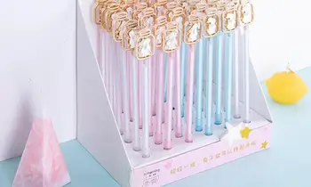 

korea rotate rabbit gel pen cartoon neutral pen student prize school stationery office black write pen promotion gift 36pc/lot