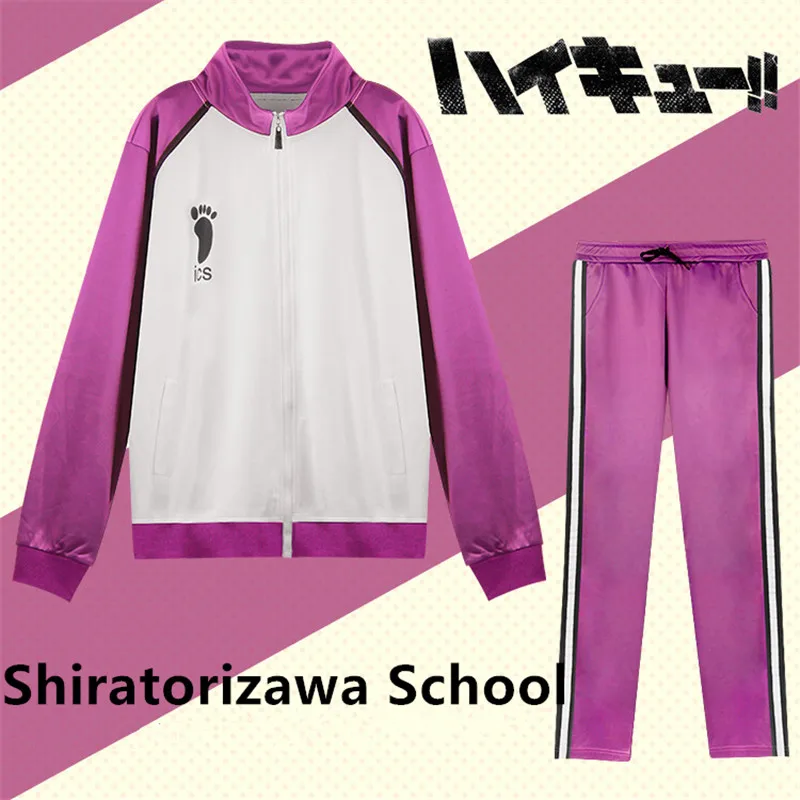 Аниме Haikyuu Косплей костюмы Shiratorizawa школьный волейбол Джерси Спортивная одежда
