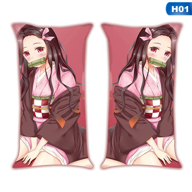 H01 Подушки с аниме Demon Slayer Kimetsu No Yaiba Kamado Nezuko Двусторонняя Подушка косплей мультфильм для взрослых детей унисекс - Цвет: H01