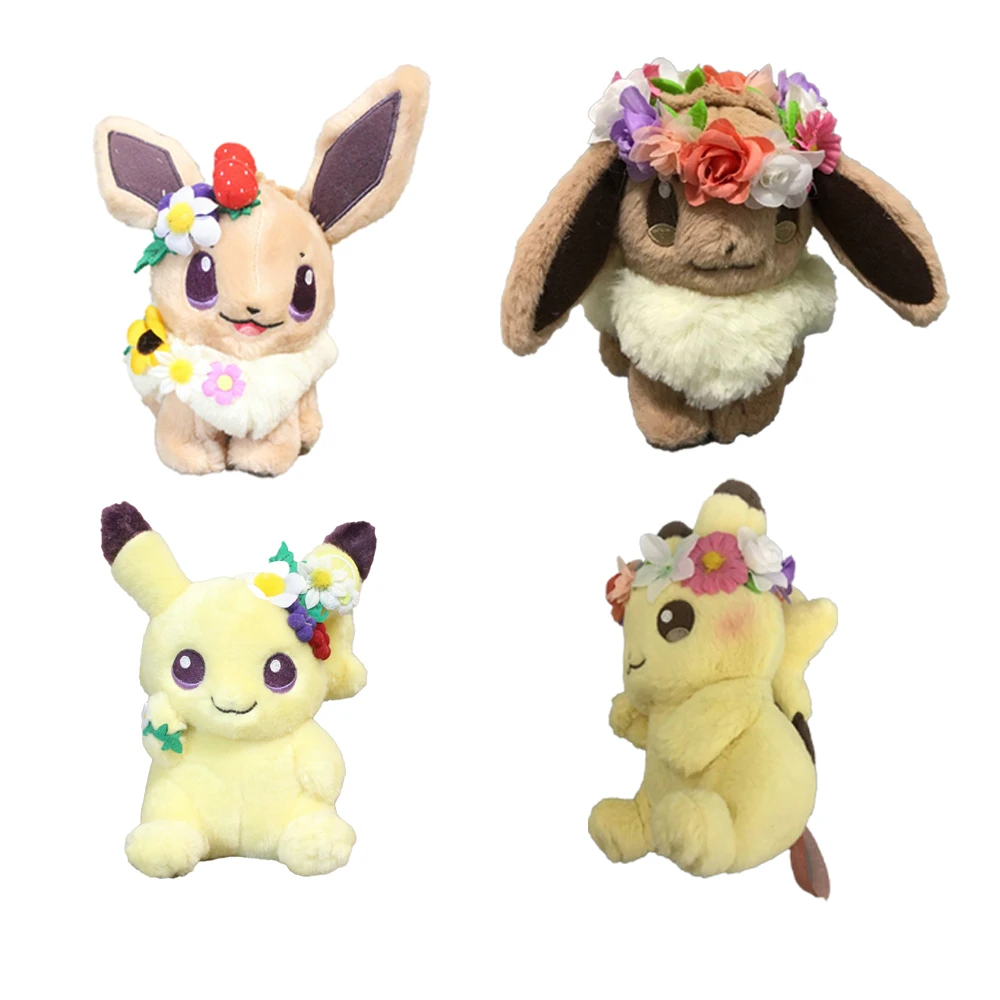 ポケモン ピカチュウ イーブイ カワイイ Pp 子供のおもちゃ 誕生日の装飾 約cmのギフトの4つのスタイルのポケモンフィギュア Movies Tv Aliexpress