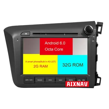 

car multimidia autoradio for Honda Civic navigation gps 2012 - 2015 support 4G Car Radio Bluetooth Auto Radio parktronic 2 Din