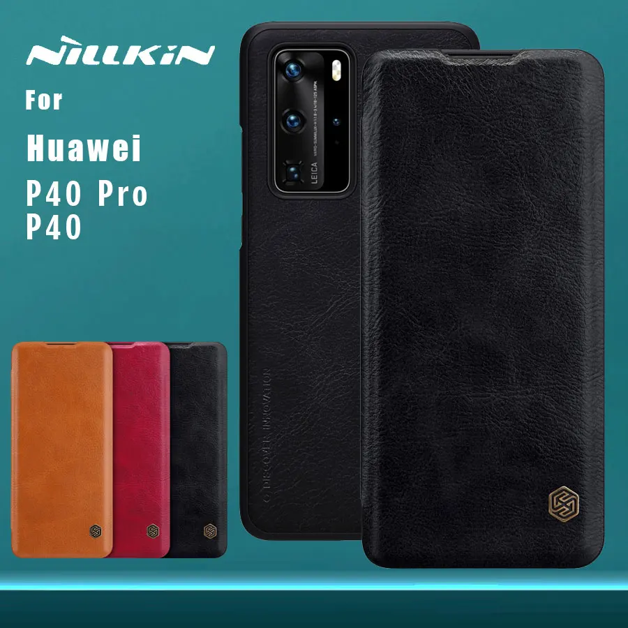 Кожаный чехол книжка NILLKIN Qin для Huawei P40 Pro P30 P30|Бамперы| |