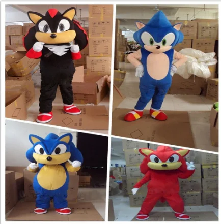 

44 Sonic Hedgehog Mascot Costume Adult Size Professinal Christmas Fancy Dress Halloween Mascot Costume Free Ship