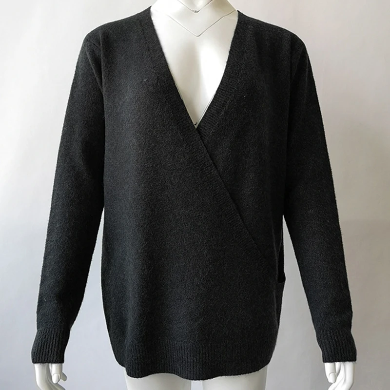 Sexy women sweater plus size V-neck spring autumn ladies pullover sweater 2020 cross streetwear long sleeve jumper women DR2240 (25)