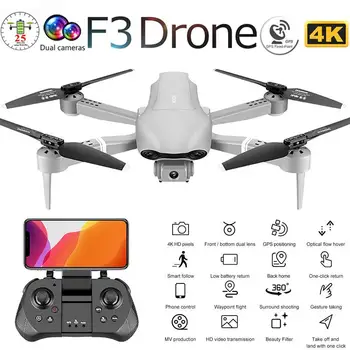 

F3 Drone Gps 4k 5g Wifi Live Video Fpv Quadrotor UAV 25 Minutes Rc Distance 500m Drone Hd Wide-angle Dual Camera Kids Toys