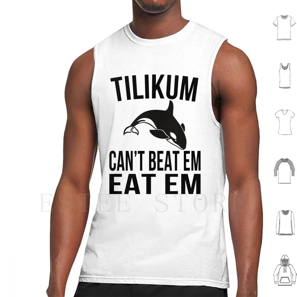 Tilium-: Cant Beat Em Canotte Canottiera Cotone Seaworld Sea World Orlando Shamu "Killer Whale Dolphin Tilium-Tilly Tili