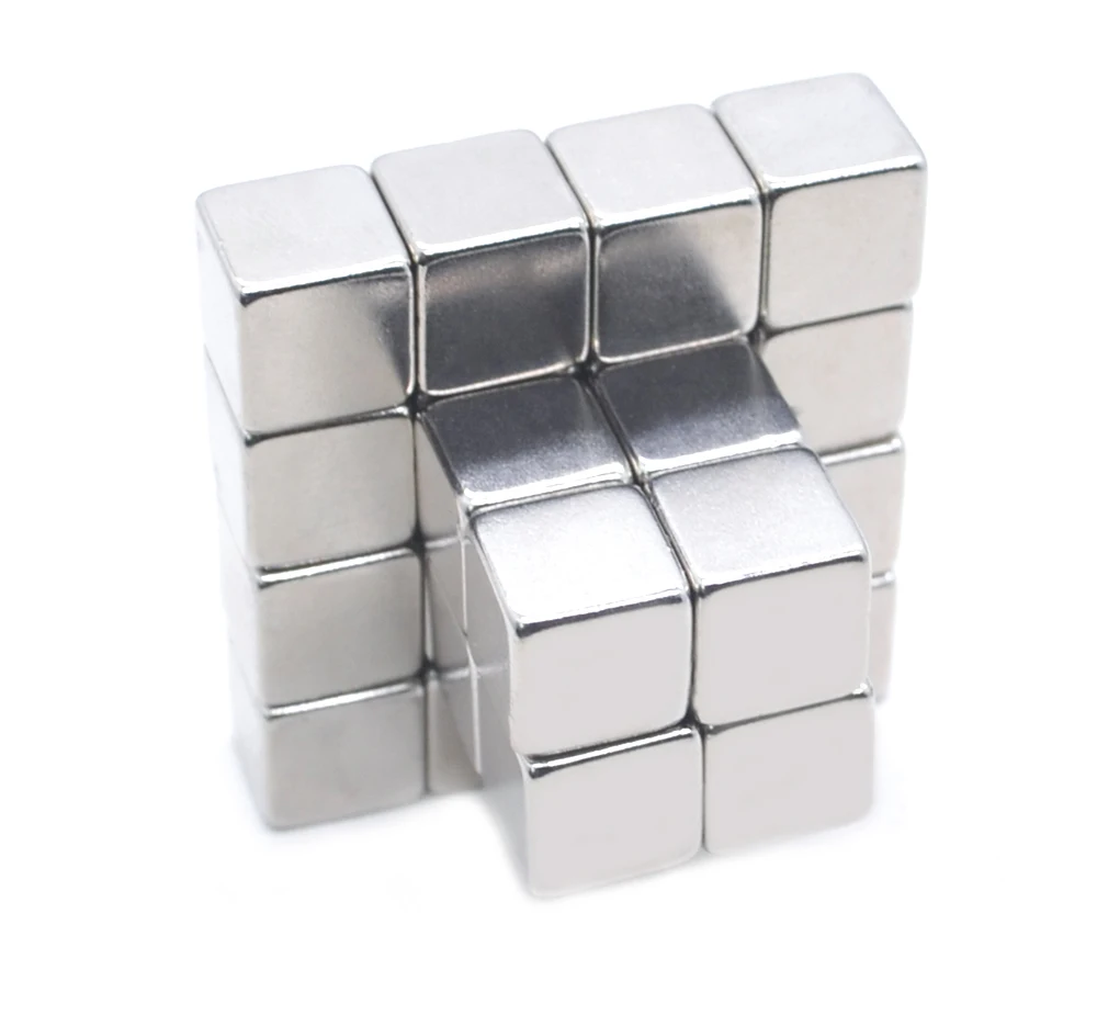 100 шт. 10X10x10 мм квадратный редкоземельный магнит Cuboid N50 сильная тяга поддержка брусок, неодимовый магнит Бесплатная доставка