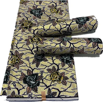 

New Arrival Guaranteed Veritable Gold Wax African Ankara Real Wax Ghana Wax Print Rapper Batik African Printed Fabric Golden Wax
