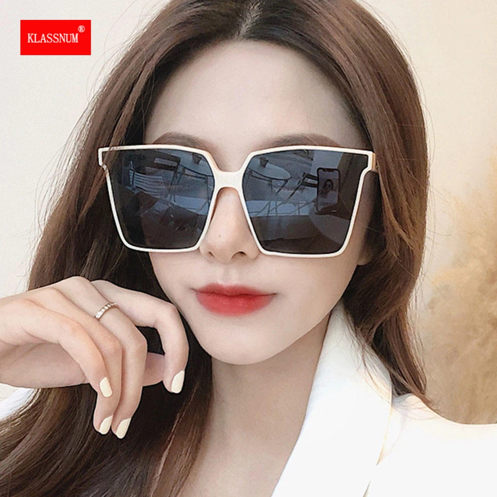 Gafas de sol de gran tamaño para hombre y mujer, lentes de sol unisex con gradiente transparente, grande, UV400, Retro, clásicas - Accesorios para ropa