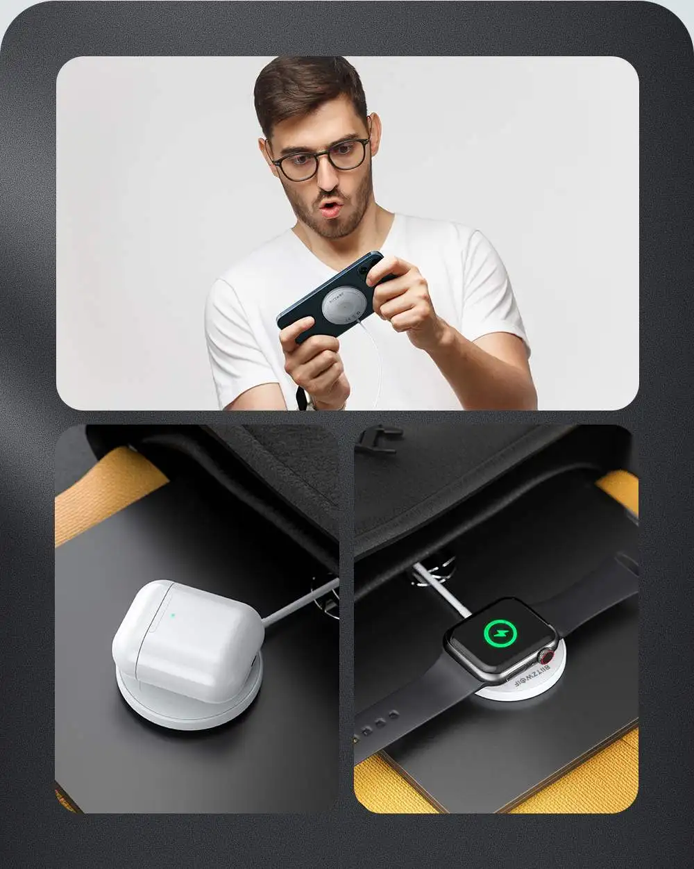 BlitzWolf BW FWC9 3 In 1 15W Magnetic Wireless Charger description image 4