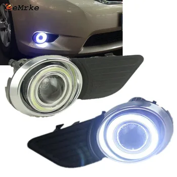 

eeMrke Daytime Running Lights for Toyota Sienna XL30 2011 2012 2013 2014 Fog Lights H11 55W Halogen LED Angel Eyes DRL
