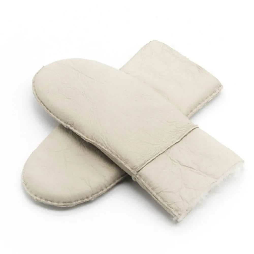 Winter Women Wool Gloves Genuine Leather Gloves Ladies Fur Mittens Thicken Warm Cute Sheepskin Fur Outdoor Gloves Guantes Mujer
