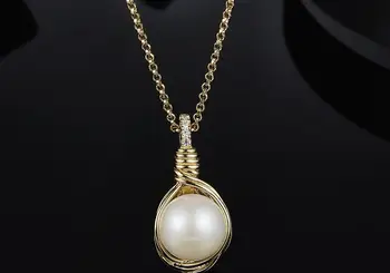 

925 Sterling silver gorgeous geometric crystal square spiral necklace Natural Freshwater Pearl Pendant wedding party jewelry
