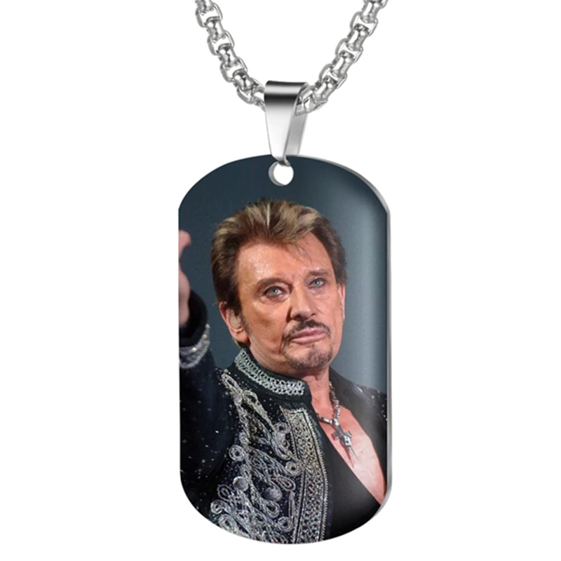 Коллекционное ожерелье на заказ с рокерской подвеской из нержавеющей стали с цветным УФ-принтом для фото, юбилейное ожерелье, подарок для мужчин - Окраска металла: H