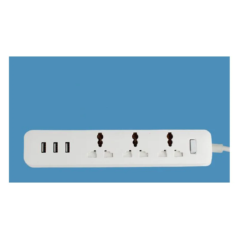 1,8 м удлинитель питания полосы с 3 USB удлинитель Разъем многофункциональная Быстрая зарядка мощность полосы 10A 250 в 2500 Вт