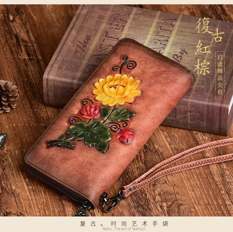 Кошелек, Модель средней и длинной, Женский кошелек с сумкой и ретро-молнией в руке