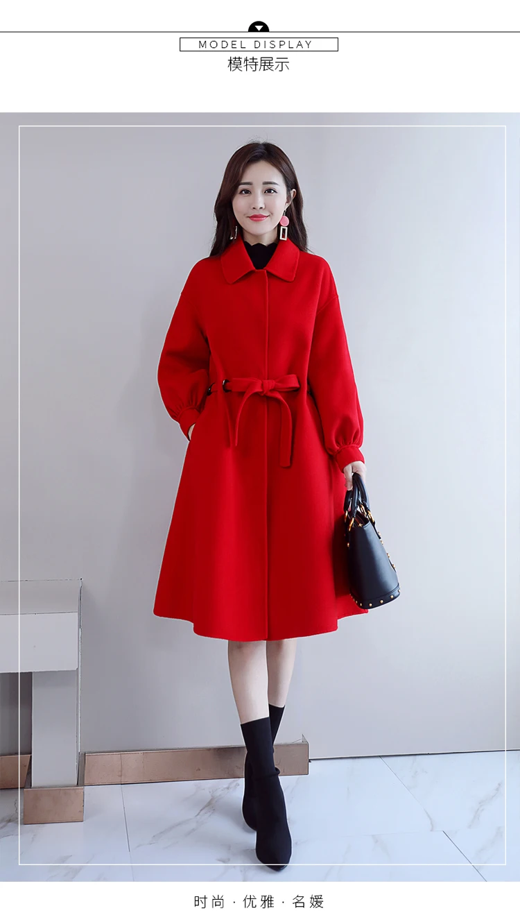 Woolen Jacket Women's Mid-length Korean-style New Autumn And Winter Fashion Slimming Hepburn Wind Duffle Coat Xiao Nizi Coa