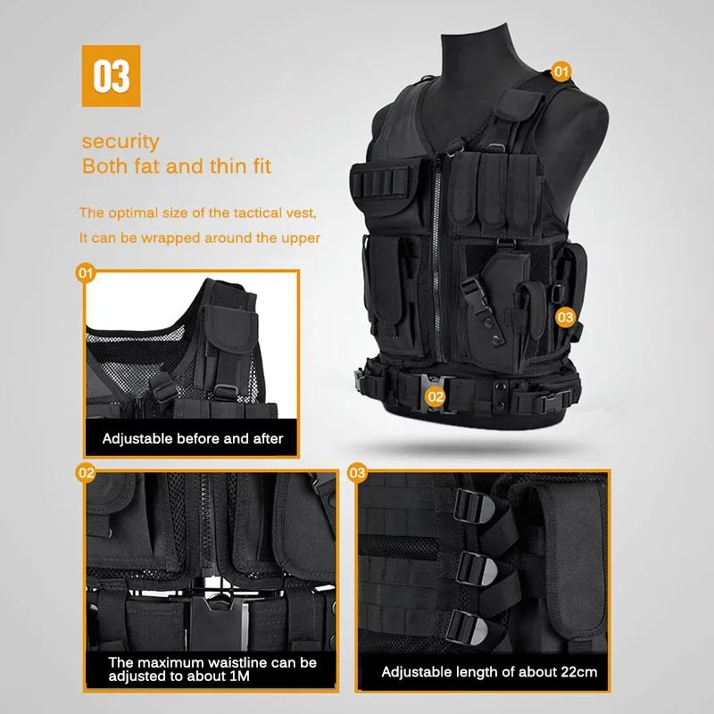 

Hunting Vest Multi-Pocket CS Hunting Vest Premium Tactical Outdoor Clothing Shooting Hunting Hiking Camp Equipment Tactical Vest