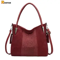 Роскошная сумка с узором «крокодиловая кожа», женская сумка на плечо, дизайнерская сумка из нубука, женская черная сумка, двойная молния