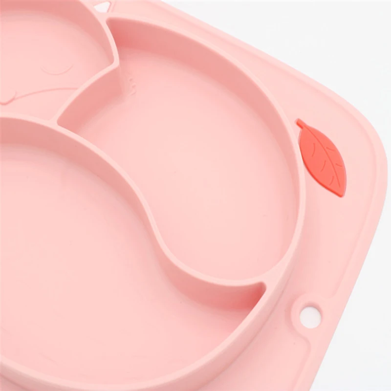 Prato de Sucção Placa de Alimentos Utensílios de Mesa Recipiente de Alimentação Bebê Silicone Alimentação Crianças Não-deslizamento Dividido Sílica Gel Placa Placemat 7 High Quality Mamãe e Bebê