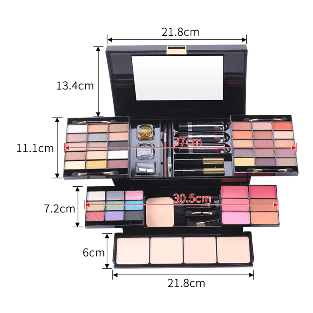 MISS ROSE Professional Eyeshadow Palette Lipstick Blush Powder Cosmetics Set Complete and rich cosmetics can meet your various