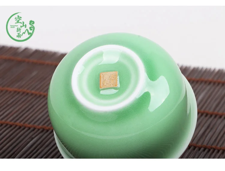 Empty Mountain Xinyu Longquan Celadon Small Handmade Lotus Teacup Creative Ceramics Kung Fu Tea Set Tea Bowl Tea Cup