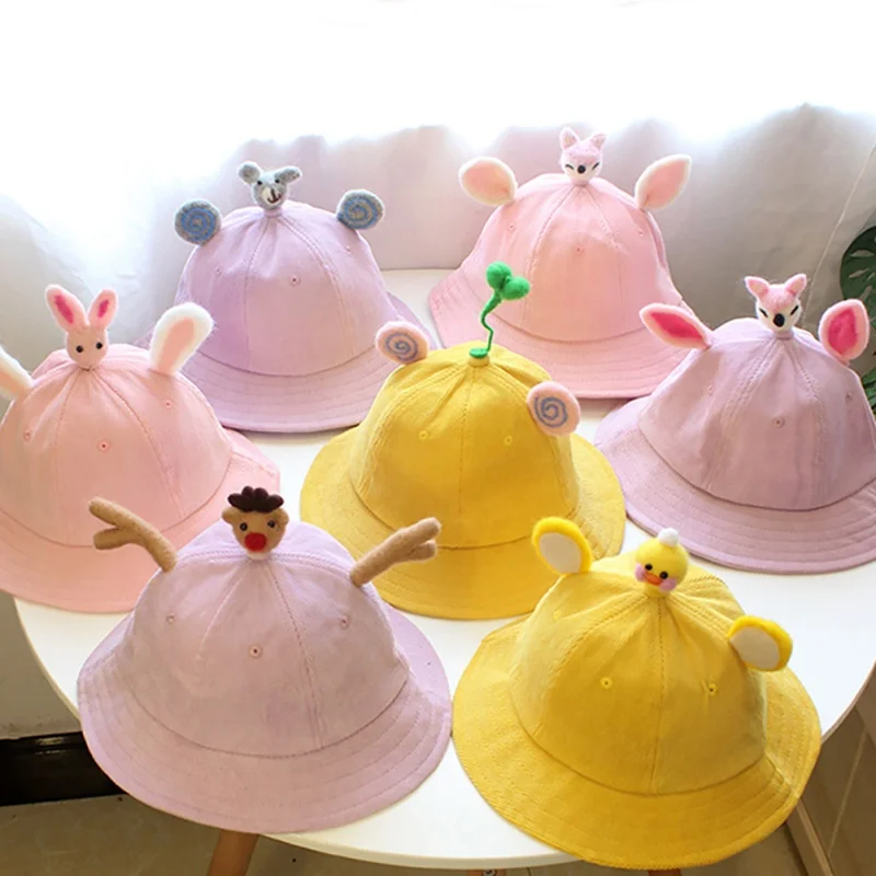 Cartoon animal Hat Sun Protection Corduroy Bucket Fisherman Cap Autumn Winter Warm Outdoor Sport Nnisex | Дом и сад