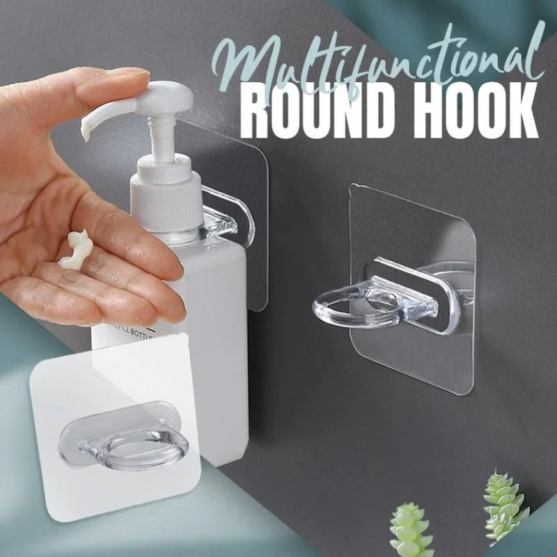 

2/4pc Shower Bottle Hooks Wall Mounted Shampoo Bottle Shelf Key Glasses Self Adhesive Storage Shelves Kitchen Bathromm Organizer