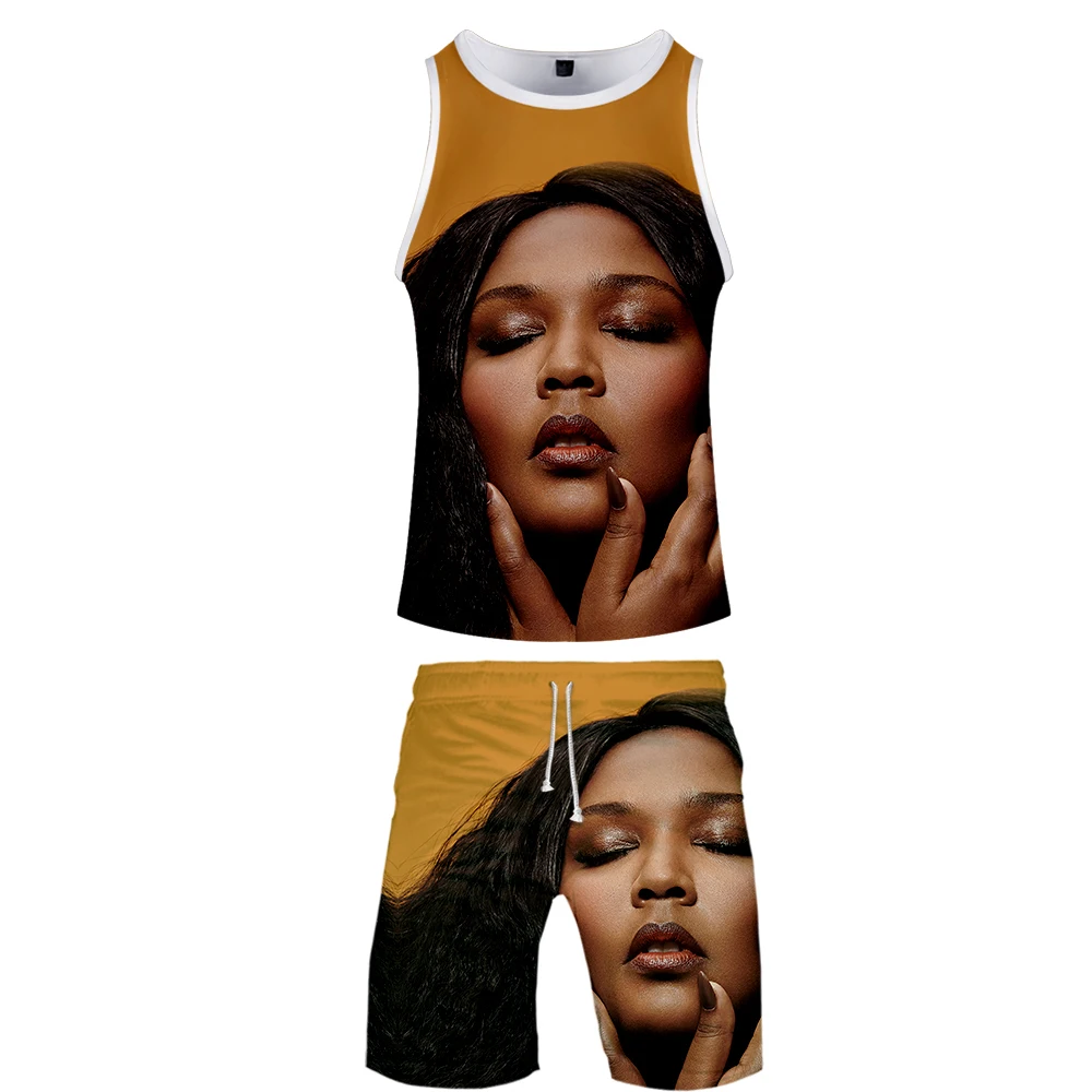 LIZZO Лето хип хоп одежда для баскетбола 3d графический жилет мужской комплект костюм для мужчин шорты наборы без рукавов и