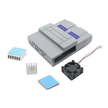 

Nes Style Case Enclosure Snes Case Kit with Cooling Fan Heatsinks for Raspberry Pi 3 Model B Plus / 3 B / 2 B / Snespi