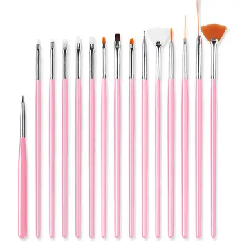 

15Pcs Acrylic UV Gel Nail Art Brush Set Liner Painting Brush Gradient Dotting Pen For Gel Nail Polish Painting Drawing Tool Kit