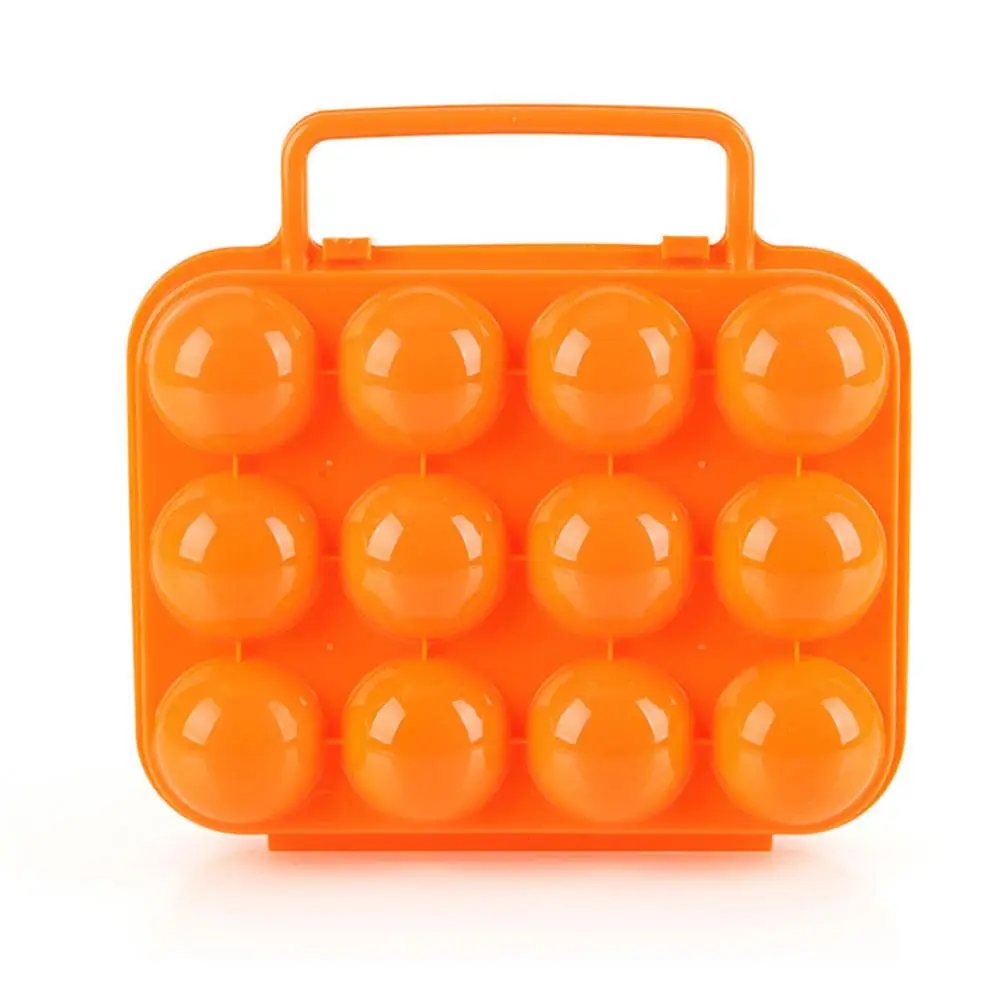 Orange Походная коробка для яиц, крепкая AT6360, пластиковая 12 сетка, открытая, для приготовления угля, газа, пластиковая коробка для яиц, для пикника, для сжигания древесины, для барбекю, коробка для яиц - Цвет: Orange