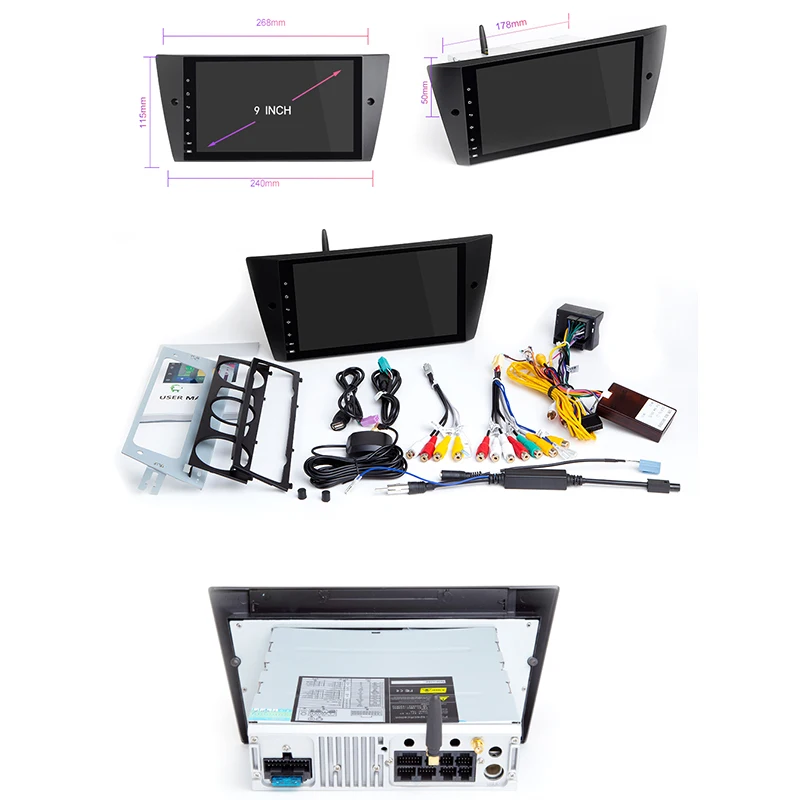 Discount 2G RAM 1 Din Android 9.0 Car Multimedia DVD Player for BMW E90/E91/E92/E93 Navigation Radio 3 Series GPSAudio 2+32GB IPS 4